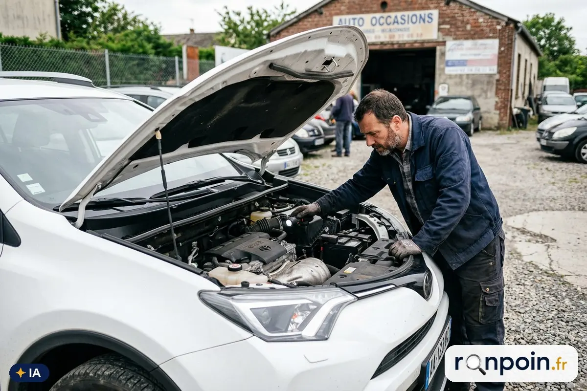 Image générée par intelligence artificielle Deux nouveaux garages et leurs SUV sur Ronpoin.fr — illustration générée par IA
