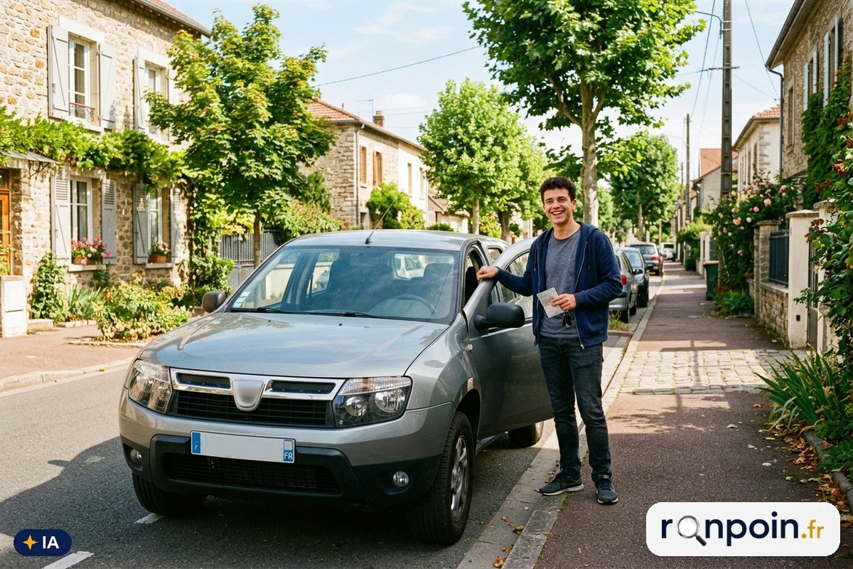 Image générée par intelligence artificielle Premier SUV (jeune conducteur) — illustration générée par IA