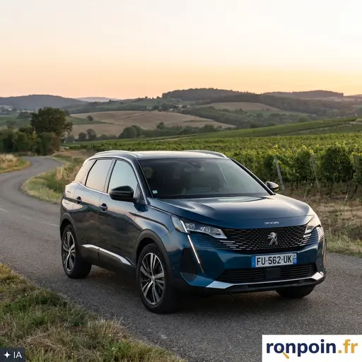 Image générée par intelligence artificielle SUV en bord de mer — illustration générée par IA
